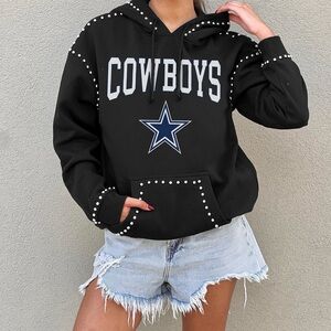 Dallas Cowboys fleece studded front pocket hoodie
